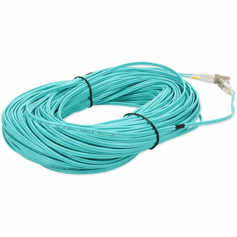 AddOn 87m LC (Male) to LC (Male) Straight Aqua OM4 Duplex Plenum Fiber Patch Cable