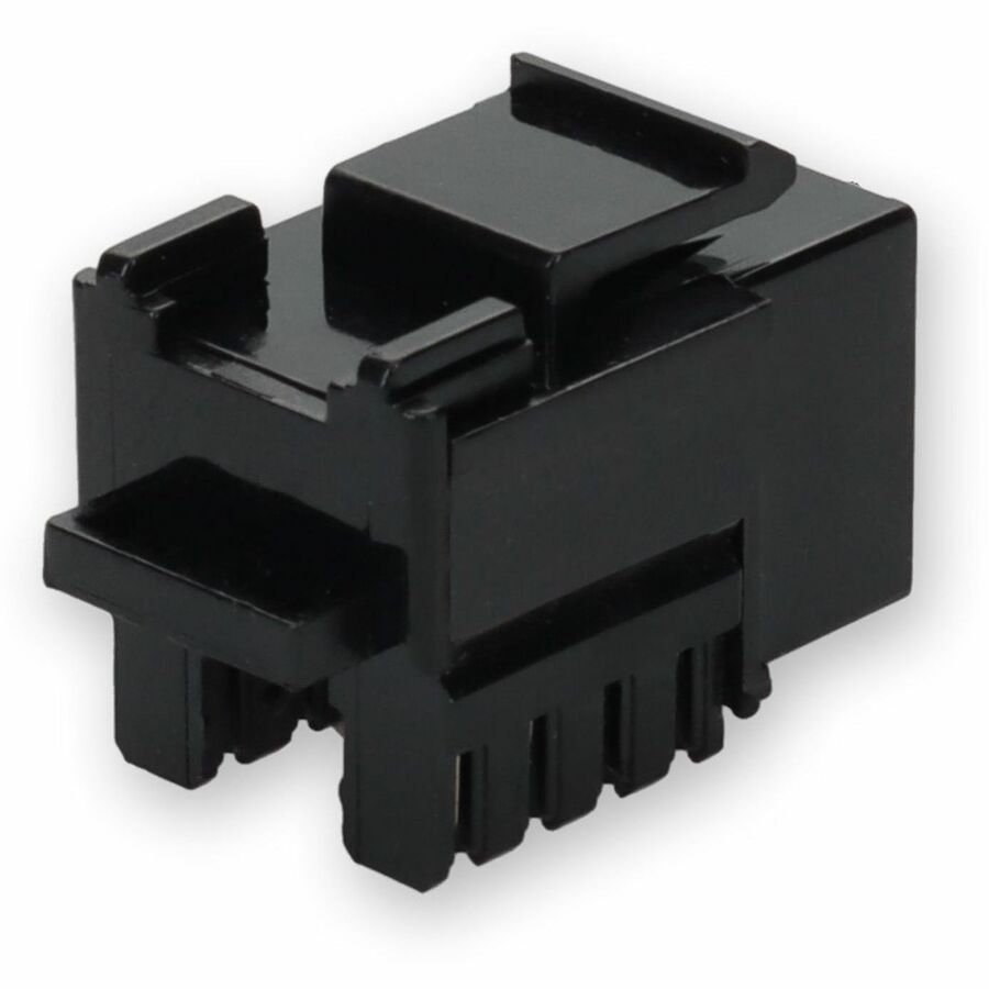 AddOn Non-Terminated to RJ-45 (Female) Black Cat5e UTP Copper Connector 90 Degree