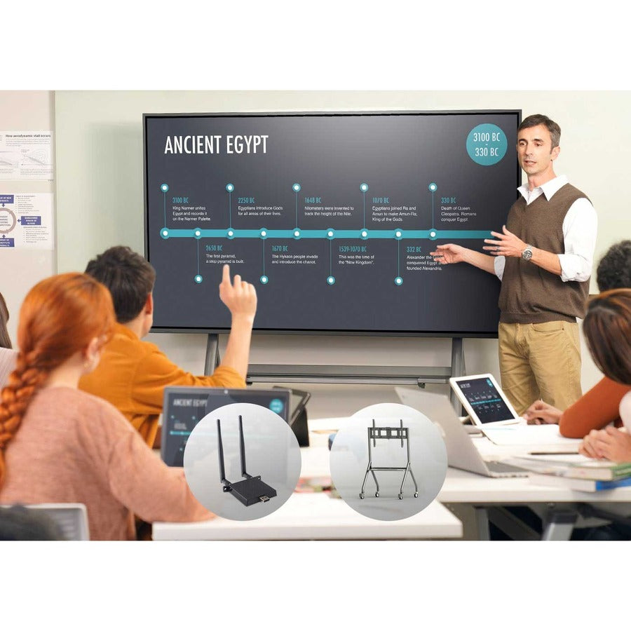 ViewSonic ViewBoard IFP9850-E4 - 4K Interactive Display with WiFi Adapter and Slim Trolley Cart - 350 cd/m2 - 98"