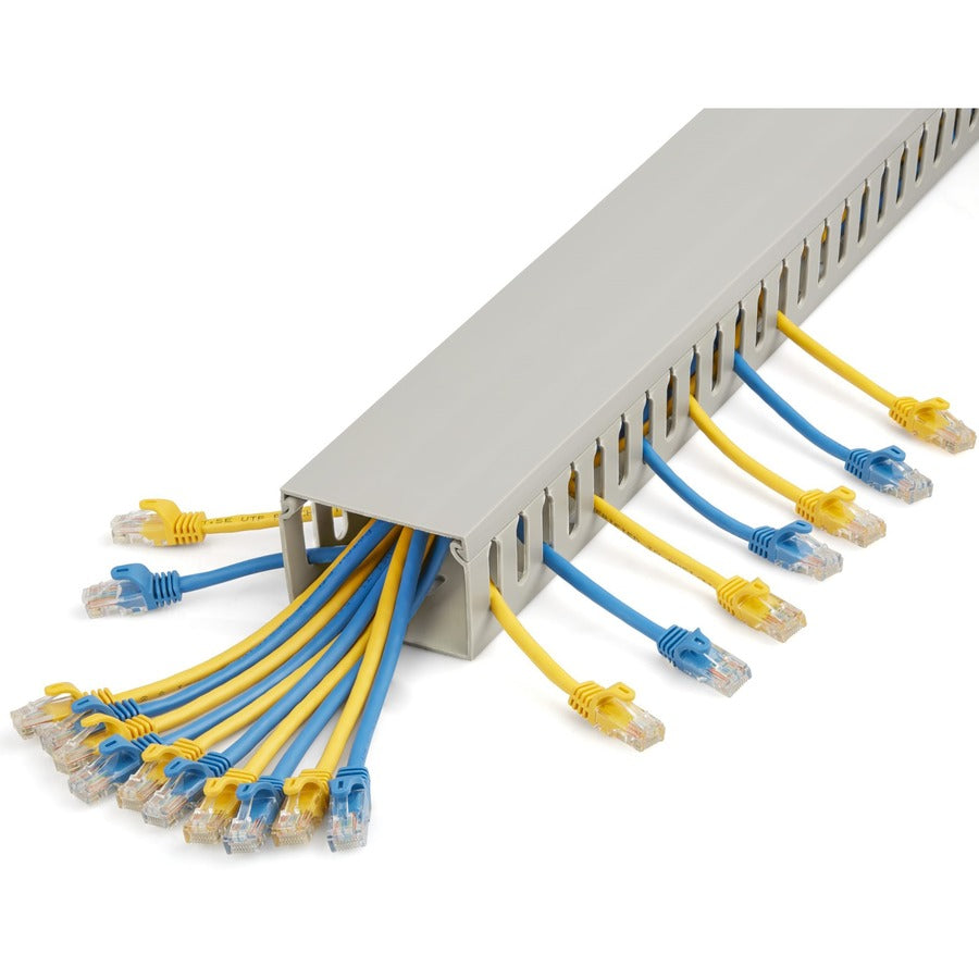 StarTech.com Cable Management Raceway with Cover 3"(75mm)W x 2"(50mm)H, 6.5ft(2m) length, 3/8"(8mm) Slots, Wall Wire Duct, UL Listed