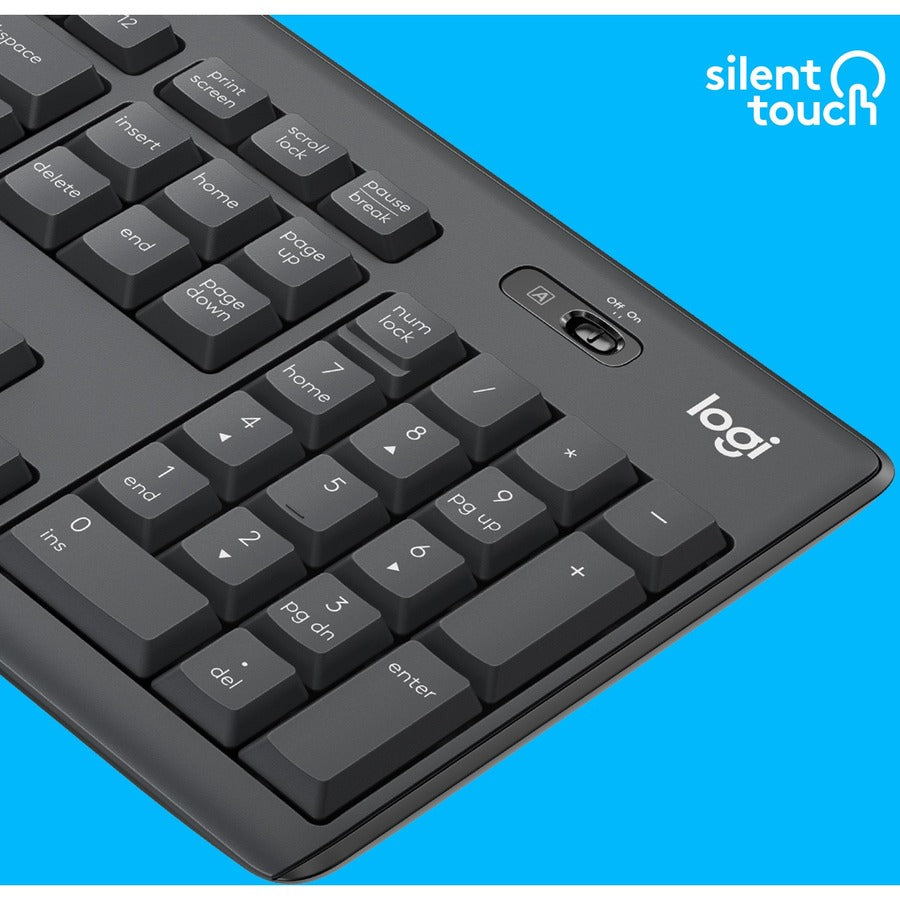 Logitech MK295 Wireless Mouse & Keyboard Combo with SilentTouch Technology - Graphite