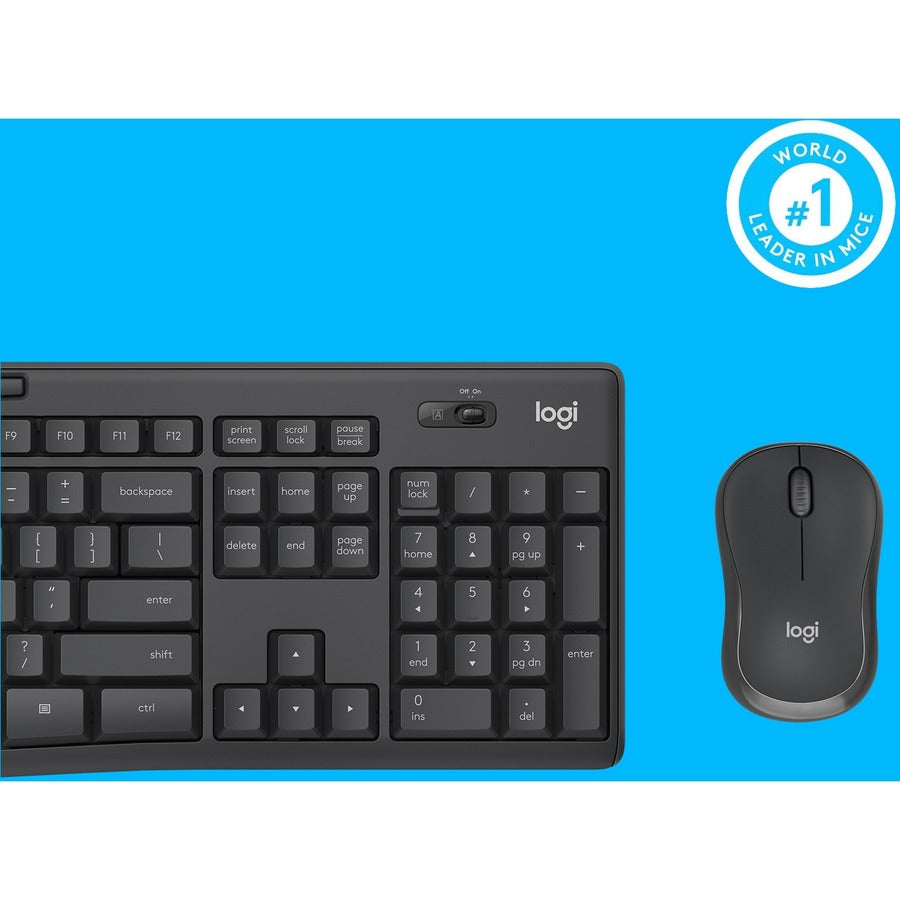 Logitech MK295 Wireless Mouse & Keyboard Combo with SilentTouch Technology - Graphite