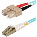 AddOn 5m SC to LC Aqua OM4 Duplex OFNP (Plenum-Rated) Fiber Patch Cable