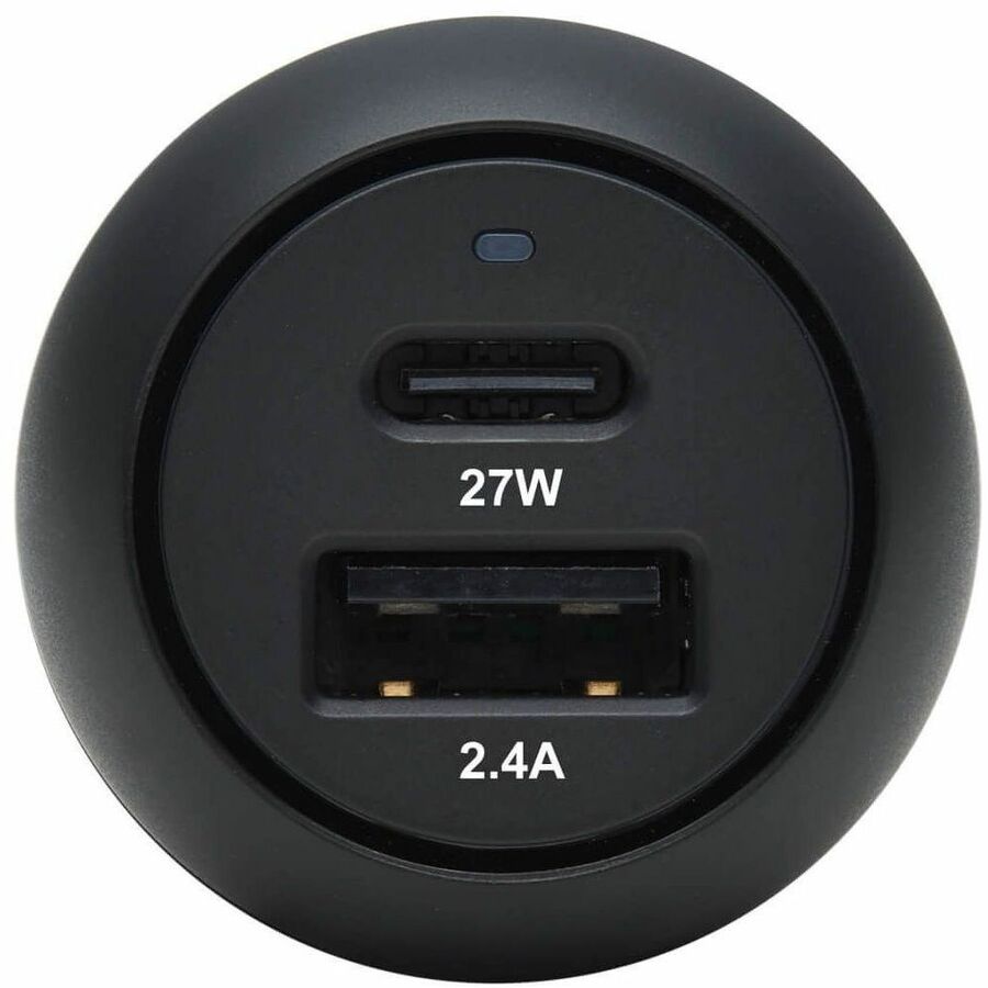 Eaton Tripp Lite Series Dual-Port USB Car Charger with 39W Charging - USB-C (27W) PD 3.0, USB-A (12W), Black