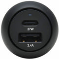 Eaton Tripp Lite Series Dual-Port USB Car Charger with 39W Charging - USB-C (27W) PD 3.0, USB-A (12W), Black