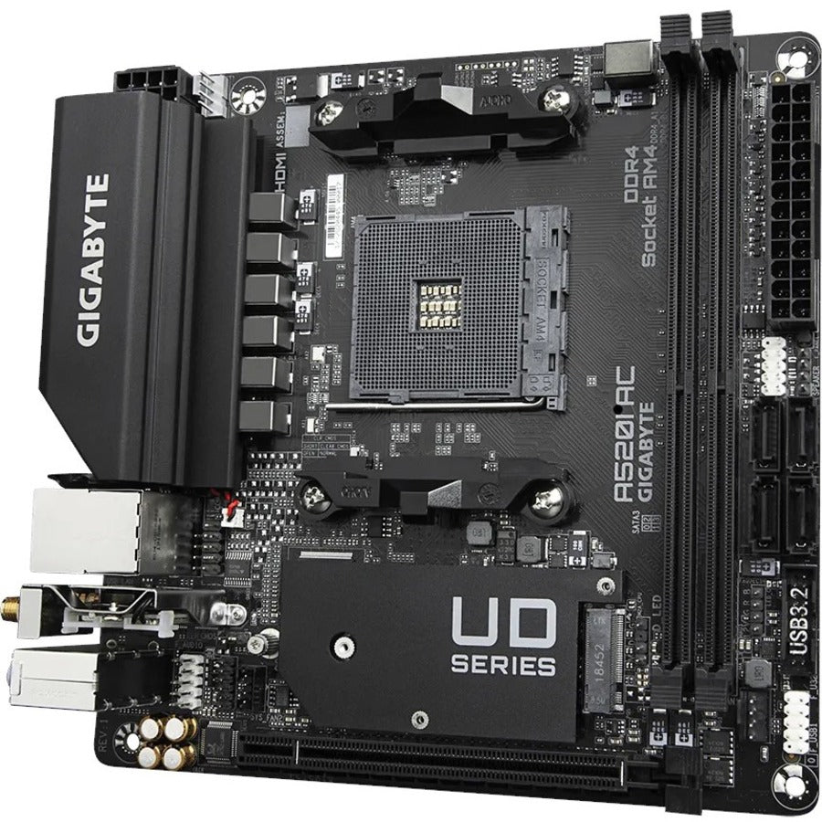Gigabyte Ultra Durable A520I AC Desktop Motherboard - AMD A520 Chipset - Socket AM4 - Mini ITX