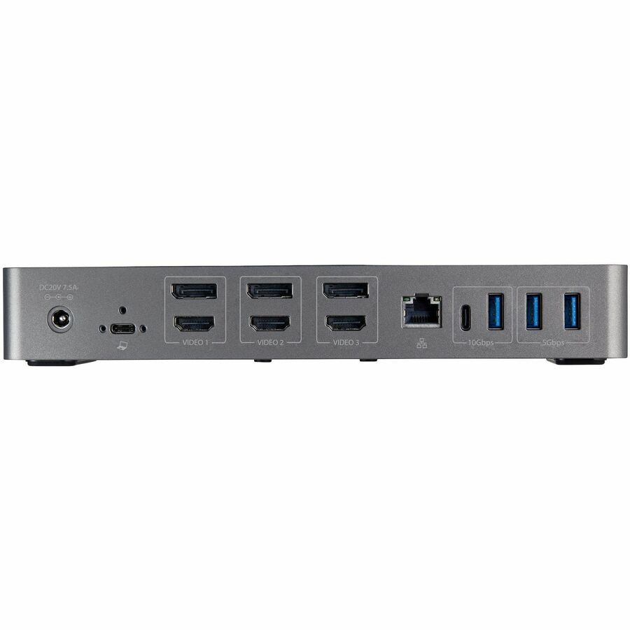 StarTech.com USB-C & USB-A Dock, Hybrid Triple Monitor Laptop Docking Station DisplayPort & HDMI 4K 60Hz/85W PD/6x USB/GbE, TAA