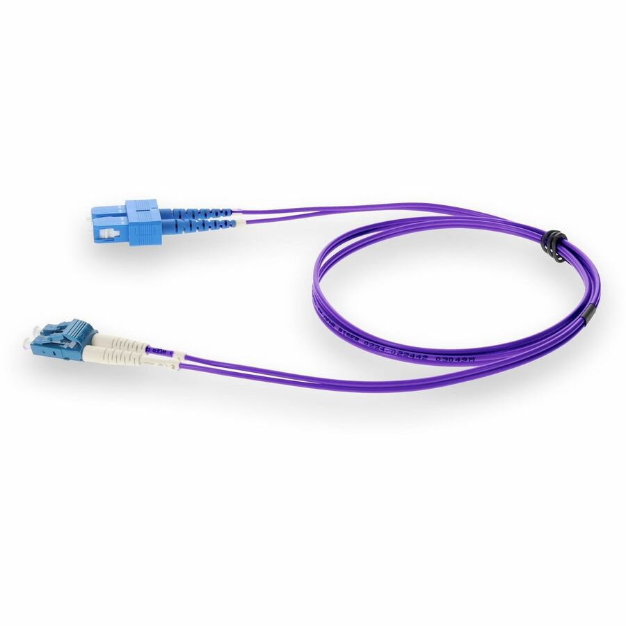 AddOn 7m LC (Male) to SC (Male) Purple OS2 Duplex Fiber OFNR (Riser-Rated) Patch Cable