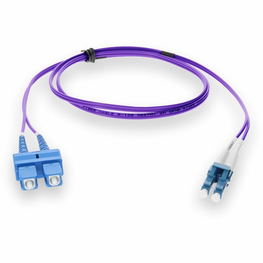 AddOn 7m LC (Male) to SC (Male) Purple OS2 Duplex Fiber OFNR (Riser-Rated) Patch Cable