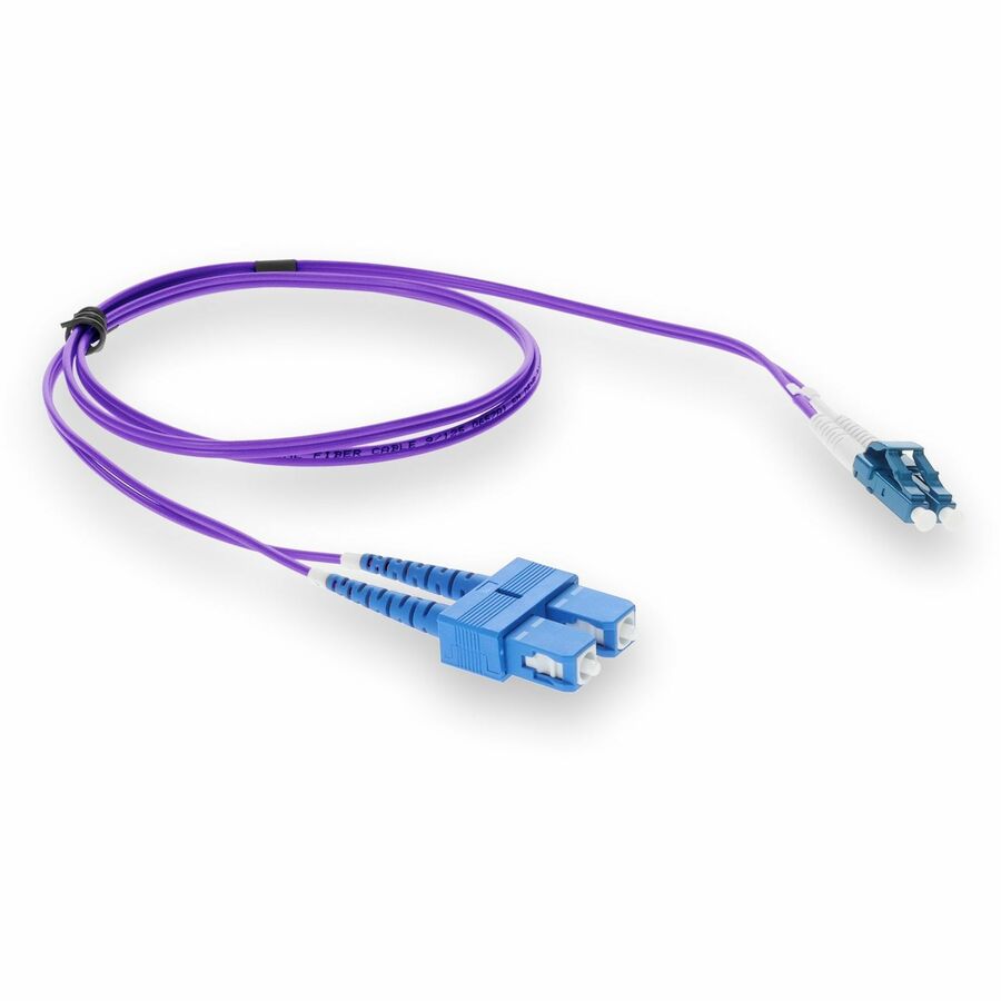 AddOn 7m LC (Male) to SC (Male) Purple OS2 Duplex Fiber OFNR (Riser-Rated) Patch Cable