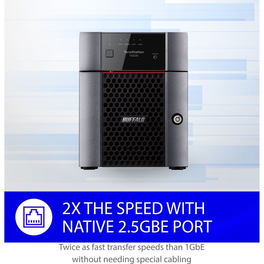 Buffalo TERASTATION 3420DN 16TB NAS, 15.70 lb, 2.5 Gigabit Ethernet, AL-214, TeraStation 3420DN Desktop 16 TB NAS Hard Drives Included