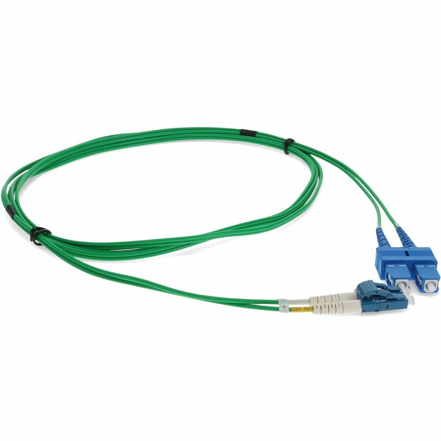 AddOn 8m LC (Male) to SC (Male) Green OS2 Duplex Fiber OFNR (Riser-Rated) Patch Cable