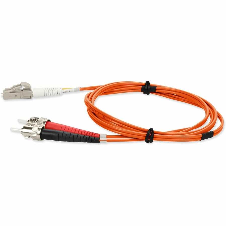AddOn 2m LC (Male) to ST (Male) Orange OM3 Duplex Plenum-Rated Fiber Patch Cable