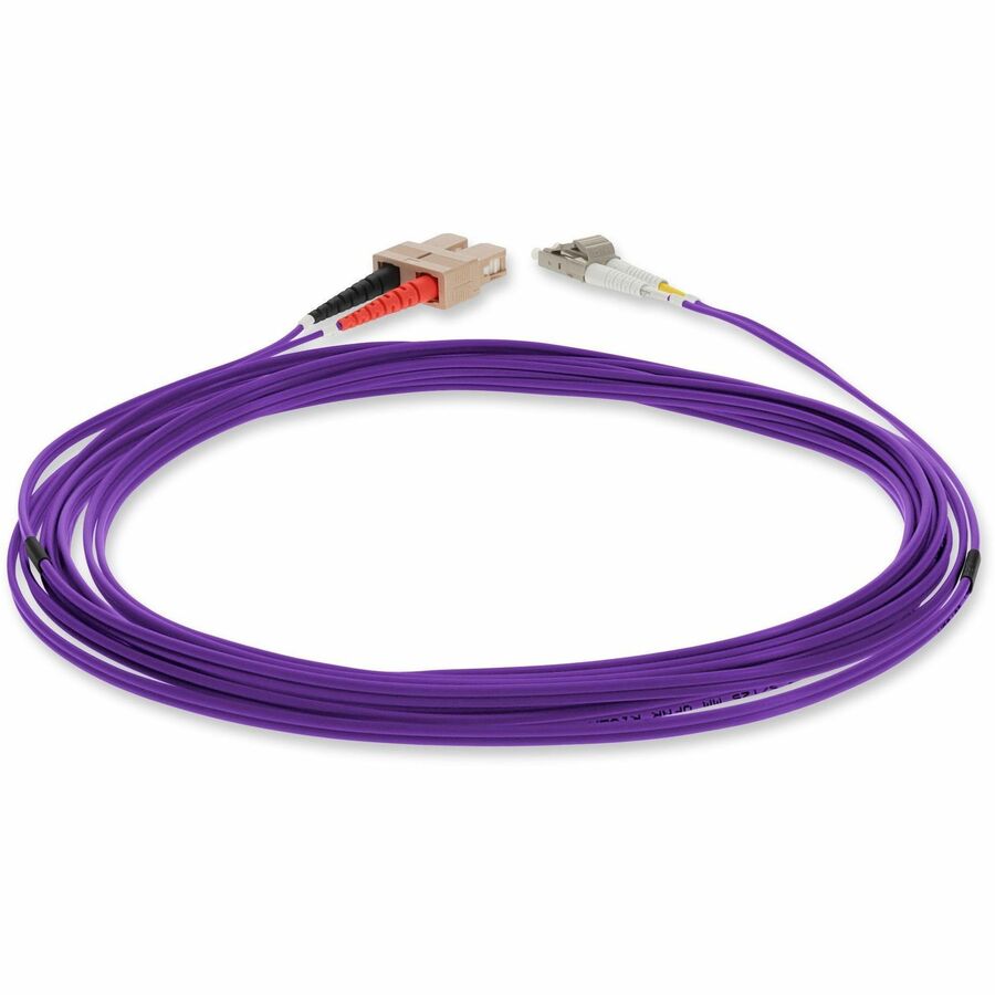 AddOn 10m SC (Male) to LC (Male) Purple OM1 Duplex PVC Fiber Patch Cable
