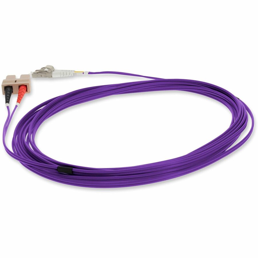 AddOn 10m SC (Male) to LC (Male) Purple OM1 Duplex PVC Fiber Patch Cable