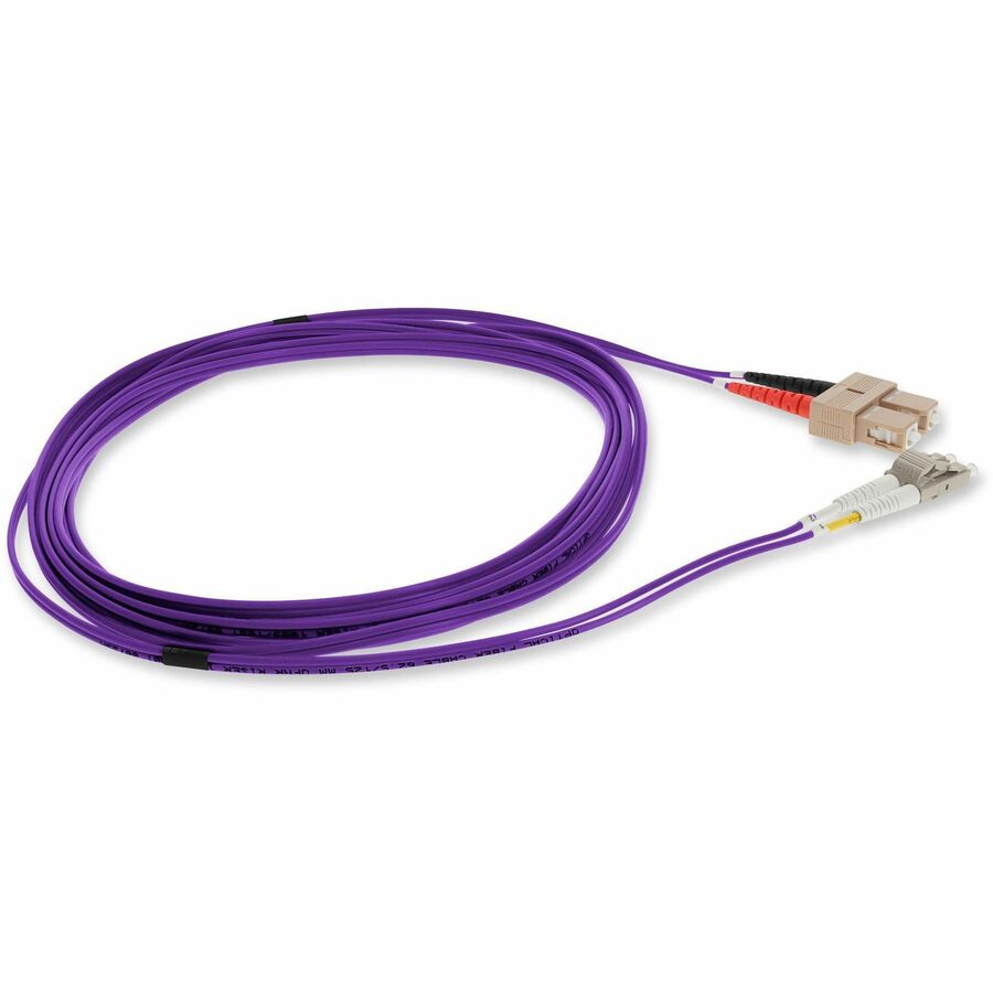 AddOn 10m SC (Male) to LC (Male) Purple OM1 Duplex PVC Fiber Patch Cable