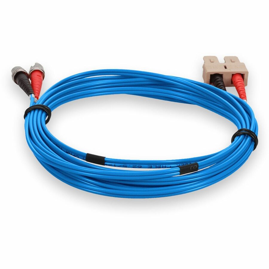 AddOn 2m SC (Male) to ST (Male) Blue OM1 Duplex PVC Fiber Patch Cable