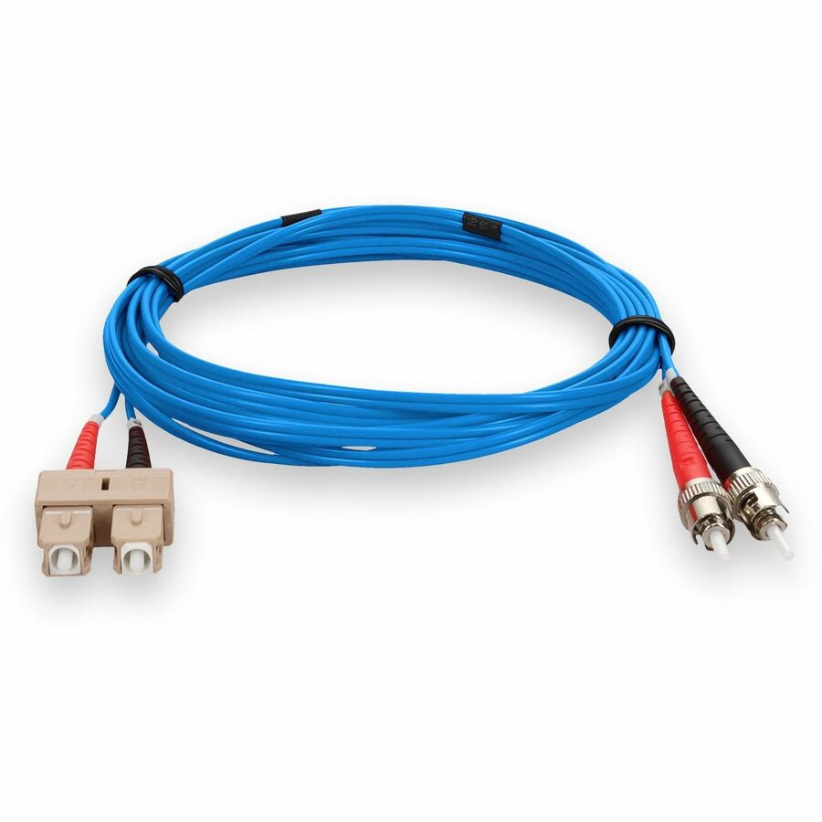 AddOn 2m SC (Male) to ST (Male) Blue OM1 Duplex PVC Fiber Patch Cable