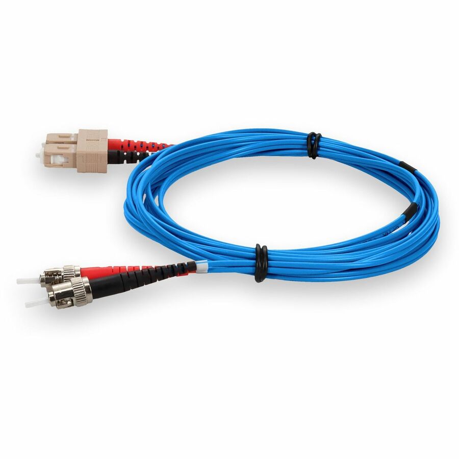 AddOn 2m SC (Male) to ST (Male) Blue OM1 Duplex PVC Fiber Patch Cable
