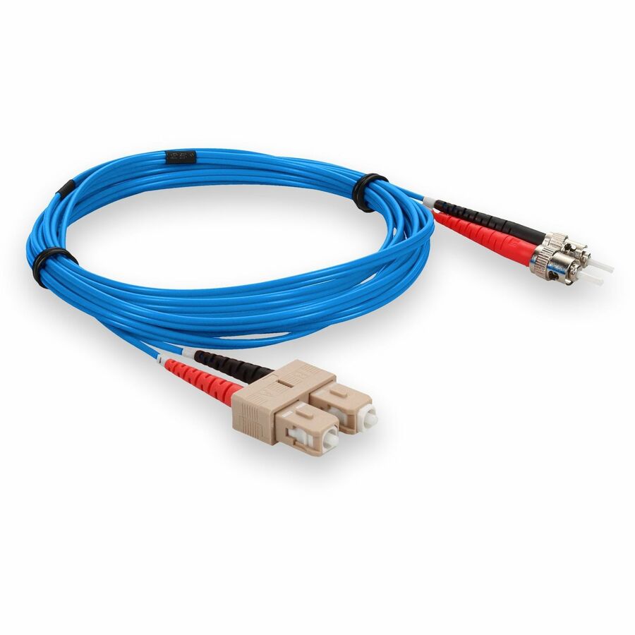 AddOn 2m SC (Male) to ST (Male) Blue OM1 Duplex PVC Fiber Patch Cable