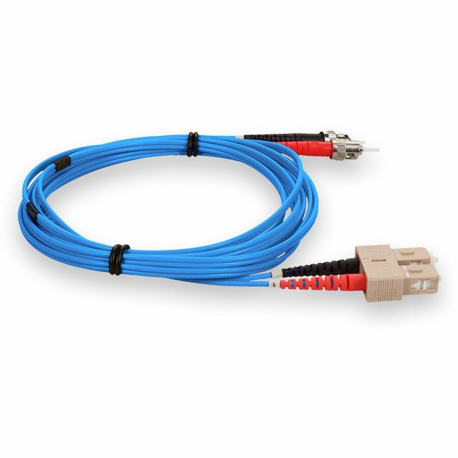 AddOn 2m SC (Male) to ST (Male) Blue OM1 Duplex PVC Fiber Patch Cable
