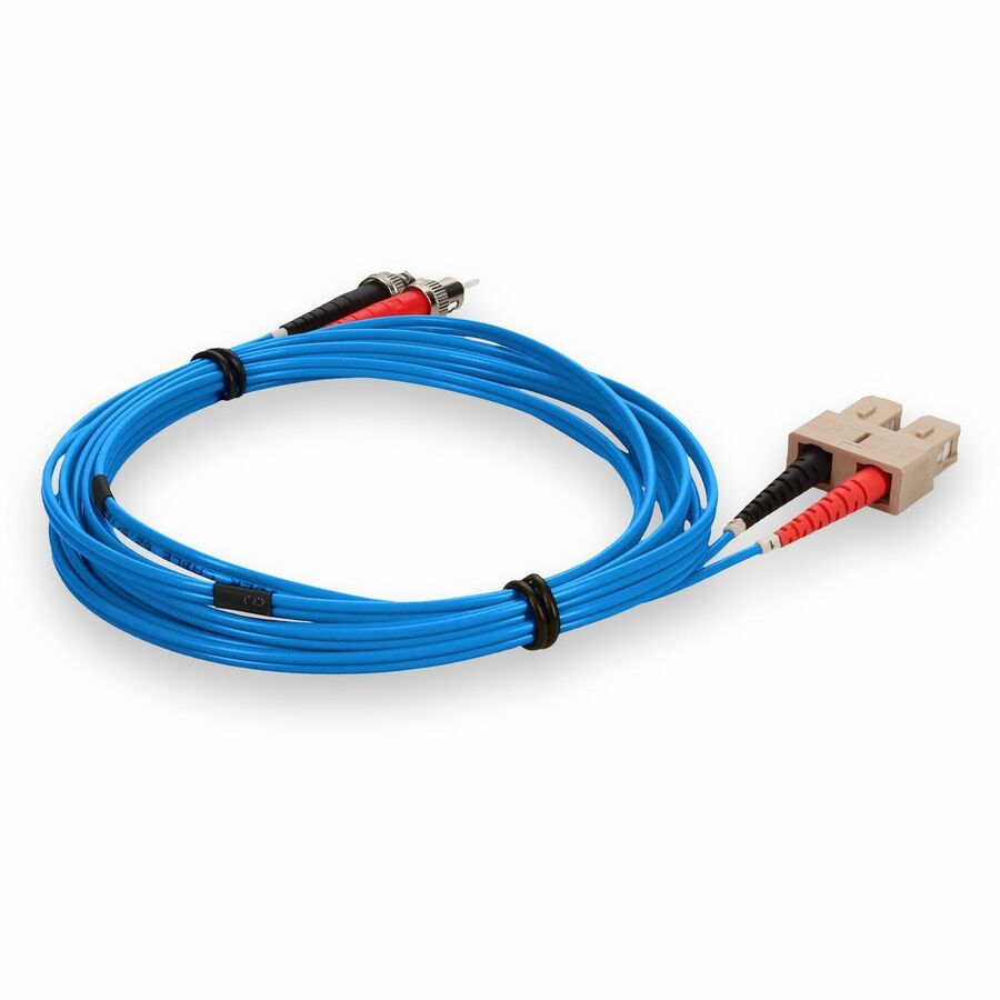 AddOn 2m SC (Male) to ST (Male) Blue OM1 Duplex PVC Fiber Patch Cable