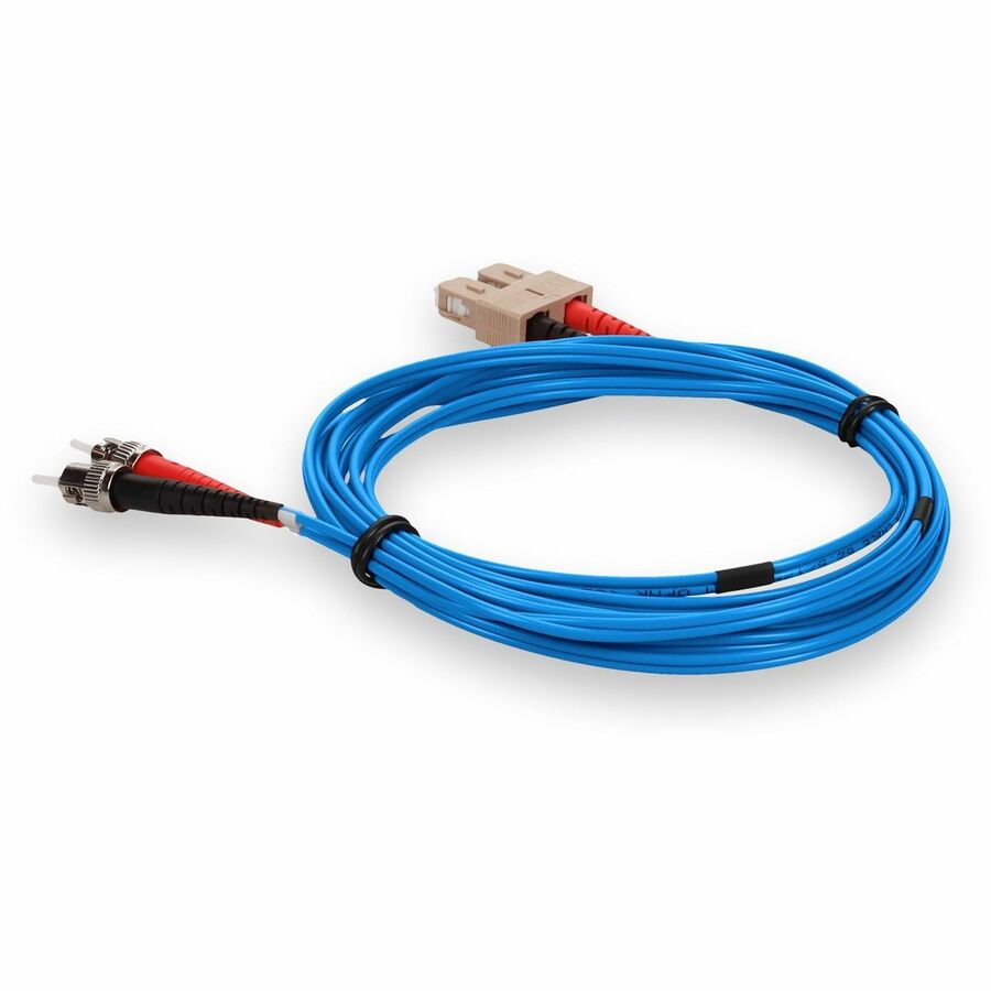 AddOn 2m SC (Male) to ST (Male) Blue OM1 Duplex PVC Fiber Patch Cable