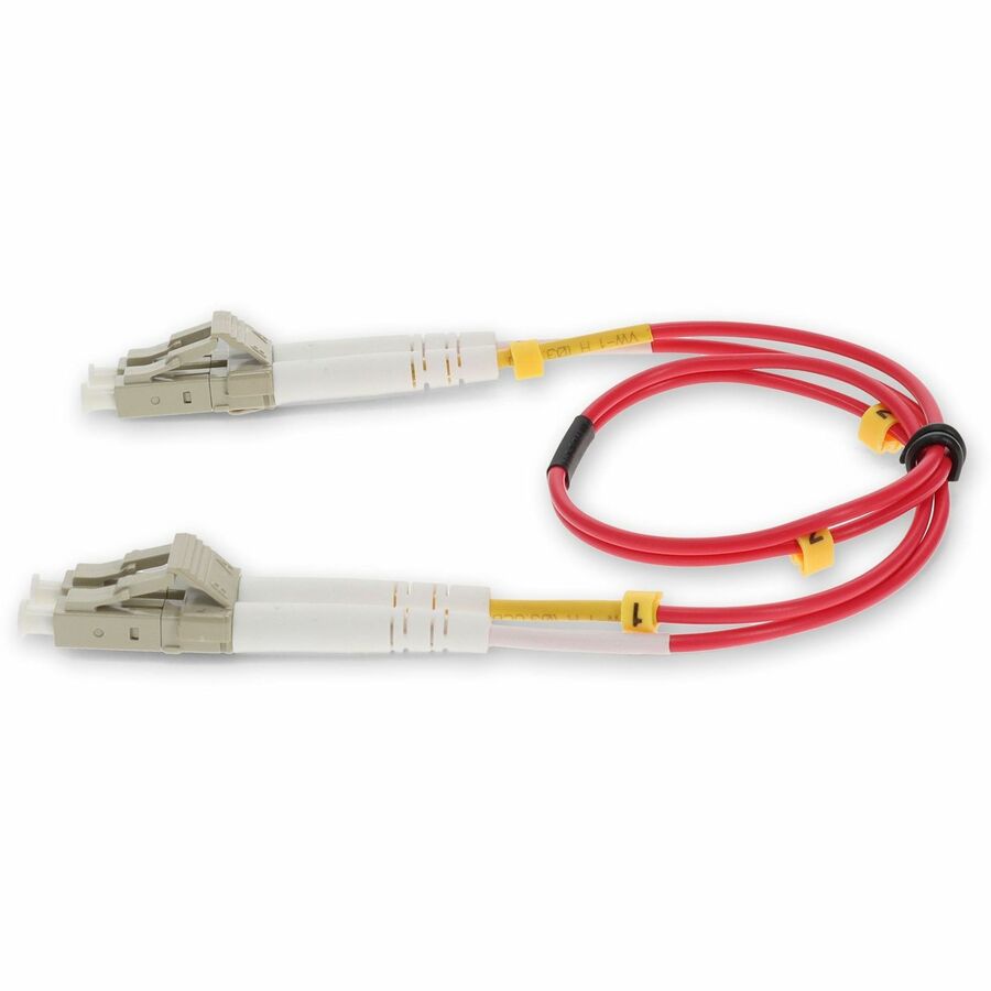 AddOn 10m LC (Male) to LC (Male) Red OM3 Duplex Plenum-Rated Fiber Patch Cable