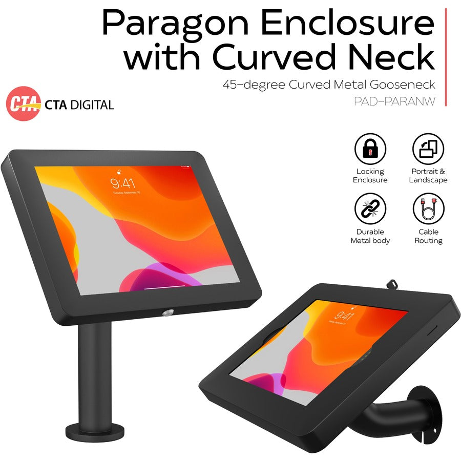 CTA Digital Premium Universal Security Enclosure with Curved Neck (Black)