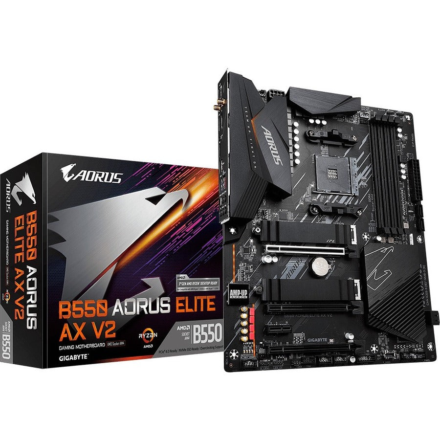 Aorus Ultra Durable B550 AORUS ELITE AX V2 Desktop Motherboard - AMD B550 Chipset - Socket AM4 - ATX
