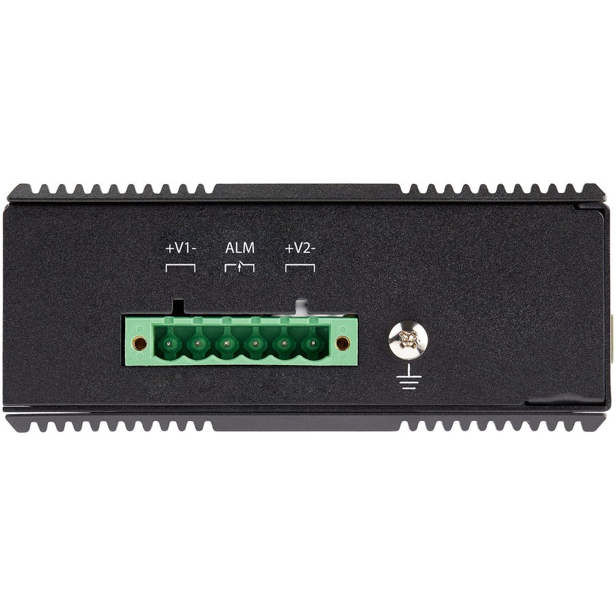 StarTech.com Industrial 6 Port Gigabit Ethernet Switch w/4 PoE RJ45 +2 SFP Slots 30W 802.3at PoE+ 12-48VDC 10/100/1000 Mbps -40C to 75C
