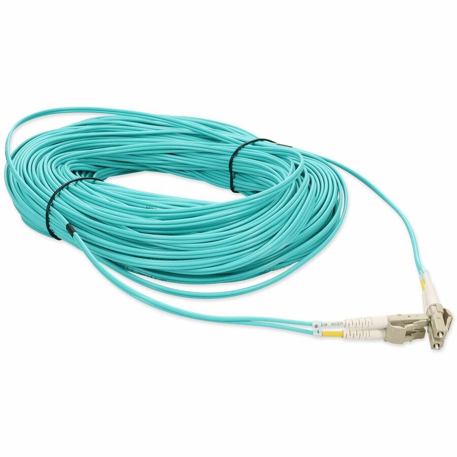 AddOn 96m LC (Male) to LC (Male) Straight Aqua OM4 Duplex Plenum Fiber Patch Cable