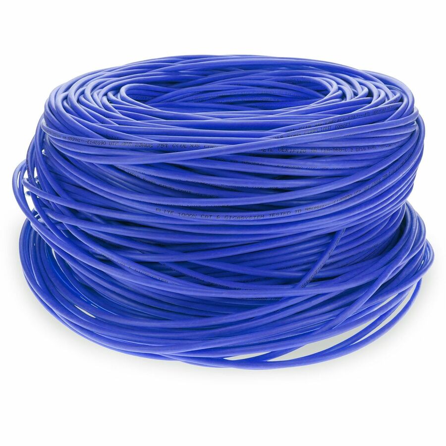 AddOn 1000ft Non-Terminated Shielded Blue Cat6 STP Plenum Copper Patch Cable