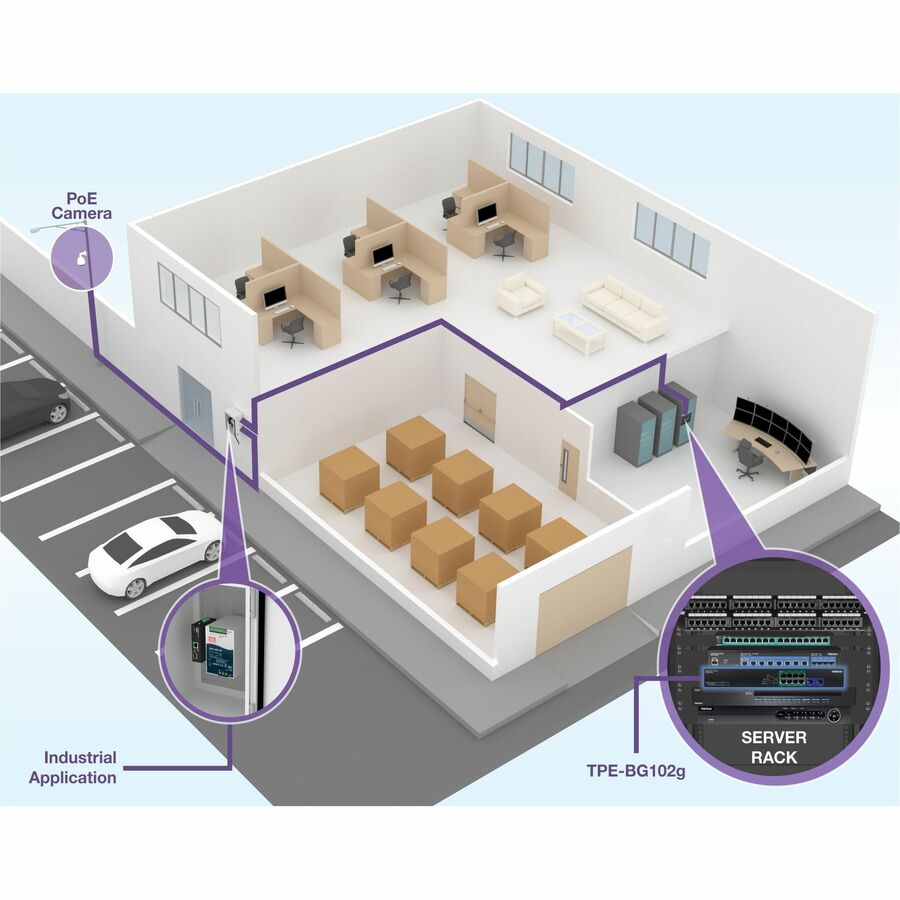 TRENDnet 10Port Gb PoE plus plus-These IEEE 802.3bt compliant switches feature a sturdy 1U 19" rack mountable metal housing with mounting brackets included.