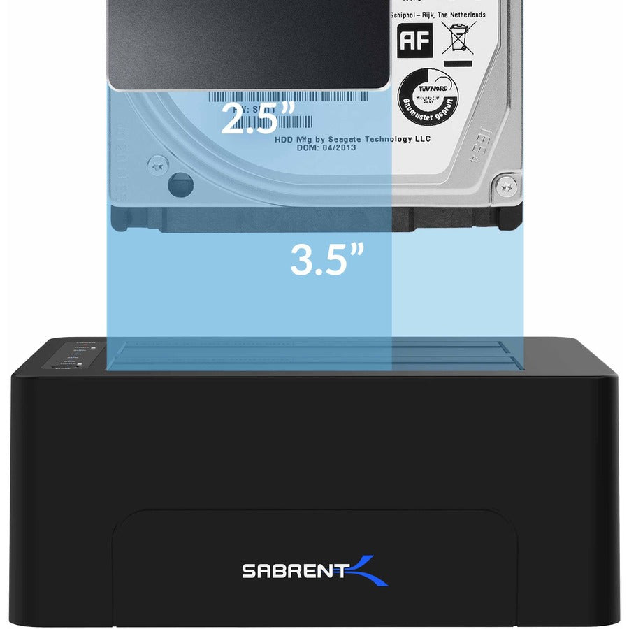 Sabrent DS-UTC2 Drive Dock SATA/300 - USB 3.1 Type C Host Interface External - Black