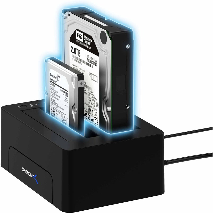 Sabrent DS-UTC2 Drive Dock SATA/300 - USB 3.1 Type C Host Interface External - Black