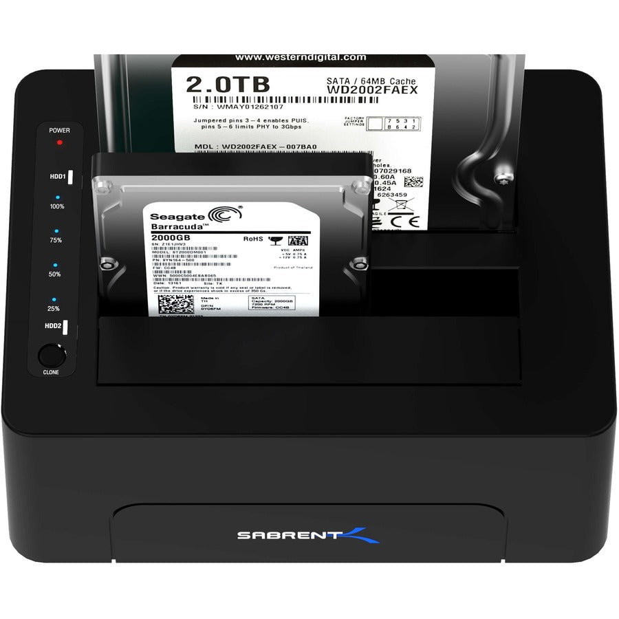 Sabrent DS-UTC2 Drive Dock SATA/300 - USB 3.1 Type C Host Interface External - Black