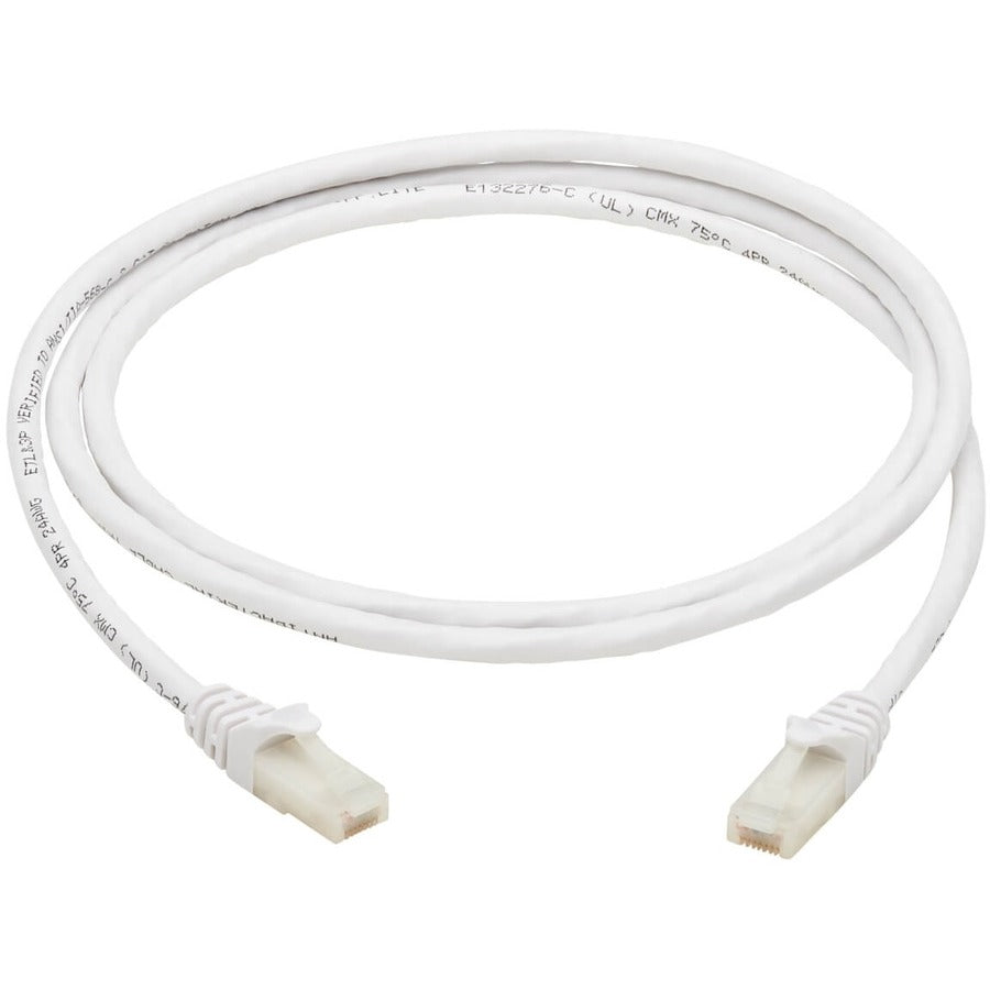 Eaton Tripp Lite Series Safe-IT Cat6a 10G Snagless Antibacterial UTP Ethernet Cable (RJ45 M/M), PoE, White, 3 ft. (0.91 m), TAA