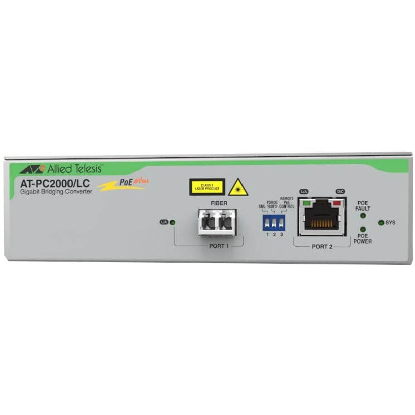 Allied Telesis PoE+ to Fiber Switching Media Converter