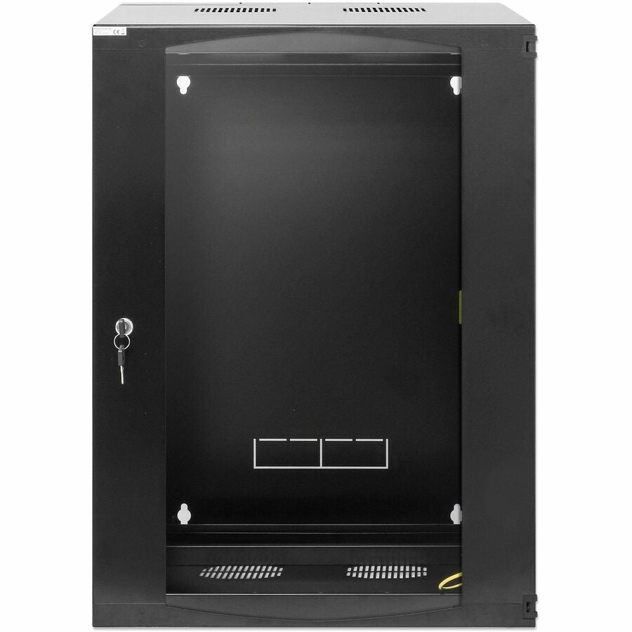 IC Intellinet Network Cabinet, Wall Mount (Double Section), 15U, 600mm Depth, Black, Flatpack, Max 30kg, 19" , Three Year Warranty