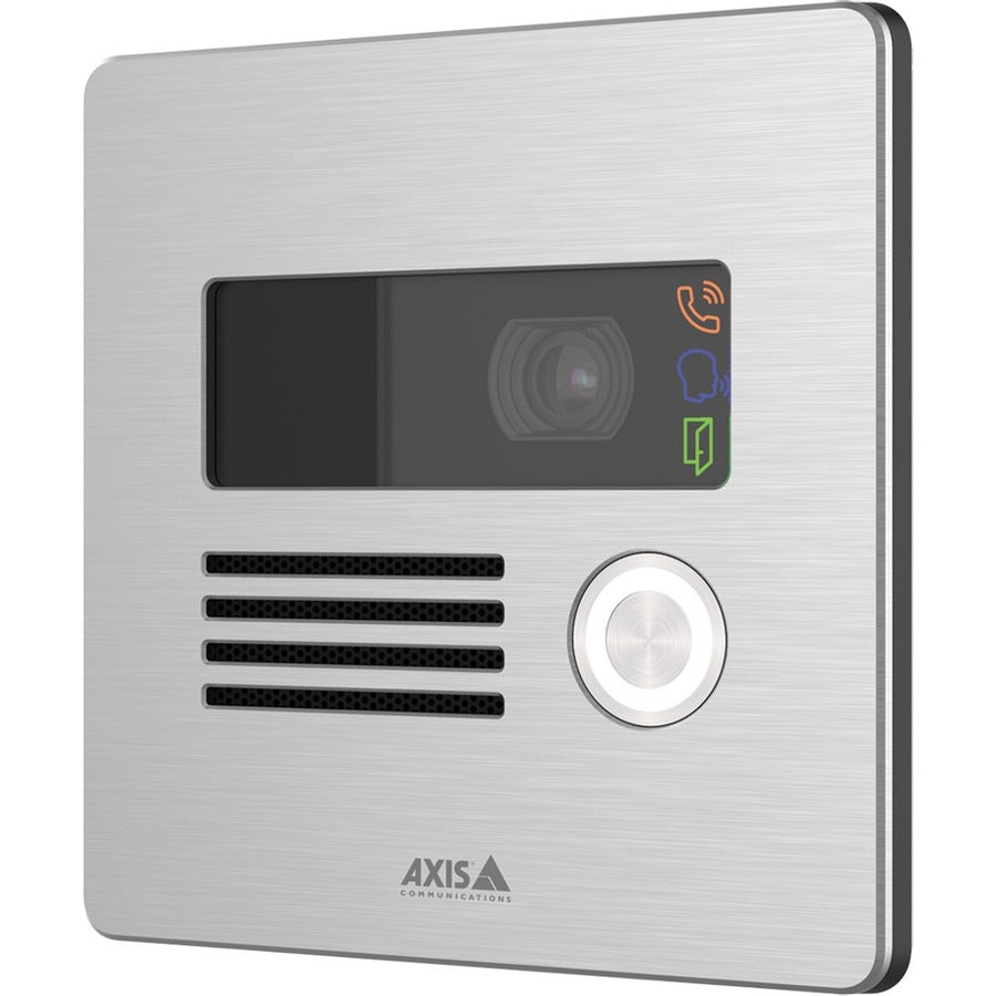 AXIS I8016-LVE Network Video Intercom is a compact and highly robust network intercom designed for two-way communication, video identification, and remote entry control.