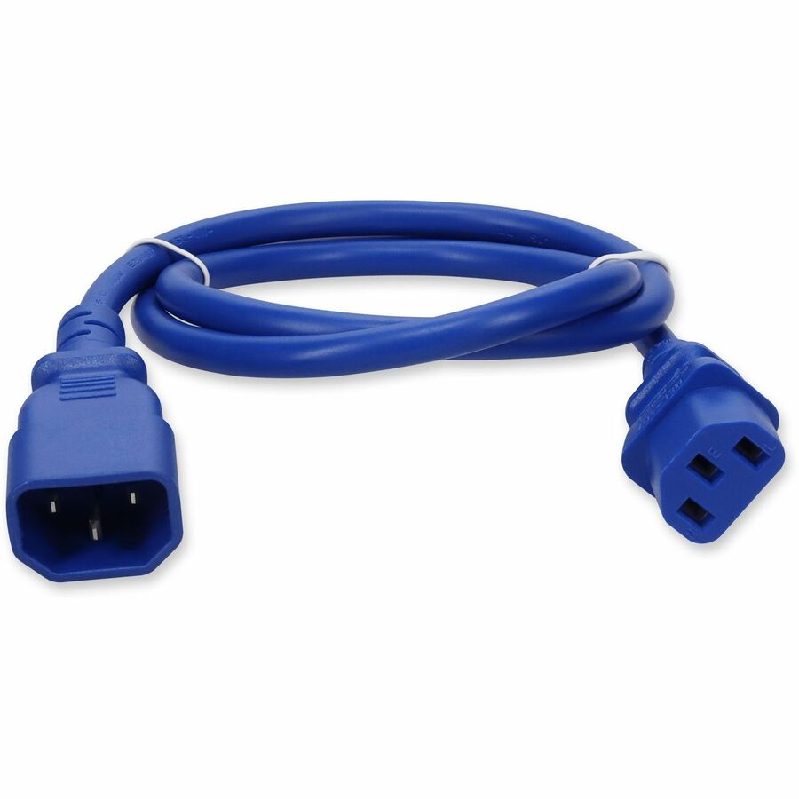 AddOn 4ft C13 Female to C14 Male 14AWG 100-250V at 15A Blue Power Cable