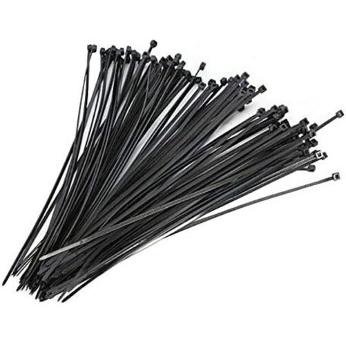 4XEM 500 Pack 8" Cable Ties - Black Medium Nylon/Plastic Zip Tie