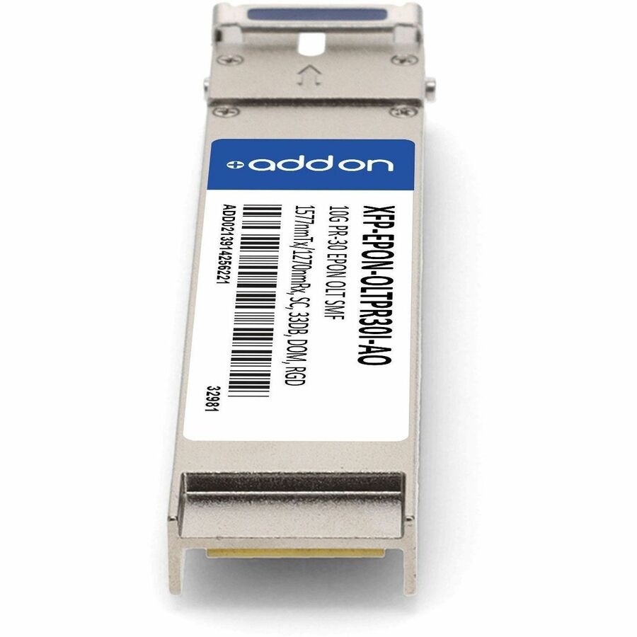 AddOn MSA and TAA 10GBase-OLT XFP Transceiver (SMF, 1577nmTx/1270nmRx, 20km, SC, DOM, -40 to 85C)