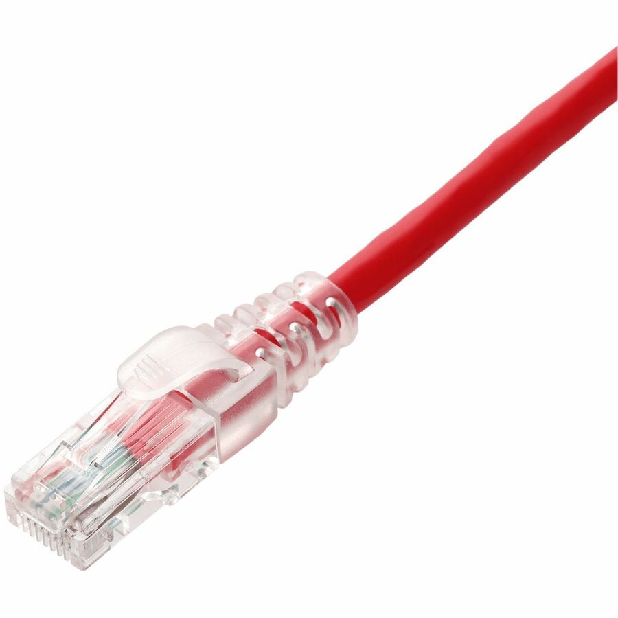 AddOn 1ft Red CAT 6 PVC Ethernet Cable Snagless Easy Clear Boot TAA RJ-45 M/M