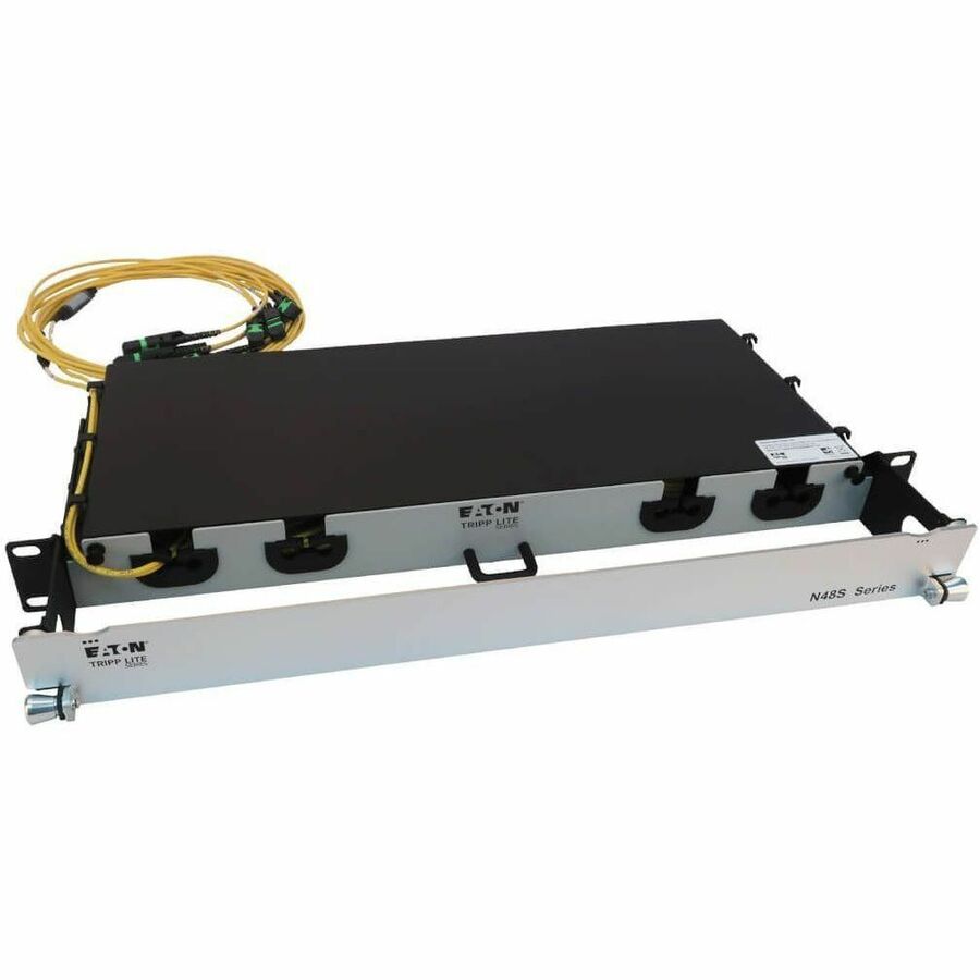 Eaton Tripp Lite Series Preloaded Fiber Panel, 1U - 2x (3x8F MTP/MPO-APC F/F) 24F Trunk Cables, OS2 Singlemode, 20 m (65.6 ft.)