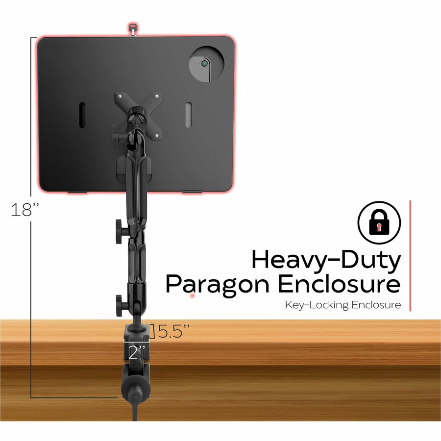 CTA Digital Custom Flex Security Enclosure Desk Clamp Mount w/ Enclosure