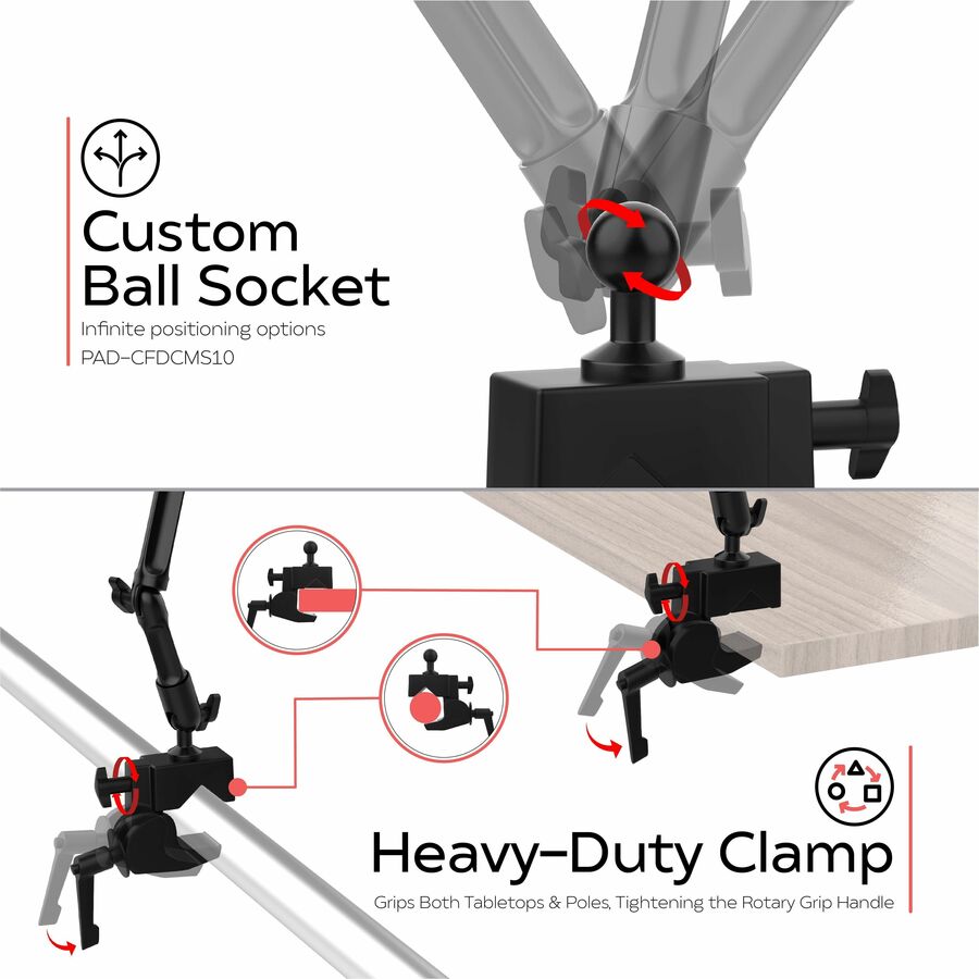 CTA Digital Custom Flex Security Enclosure Desk Clamp Mount w/ Enclosure