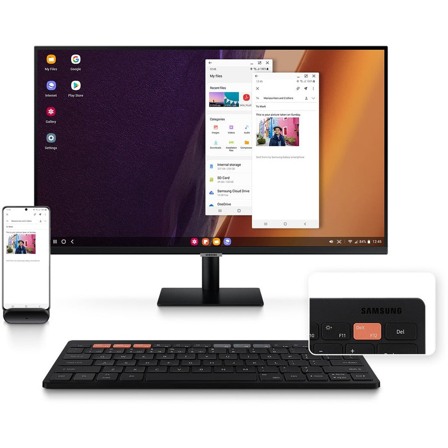 Samsung Tab Smart Keyboard - Black, 0.64", Bluetooth, EJ-B3400UBEGUS, Wireless, 11.06"