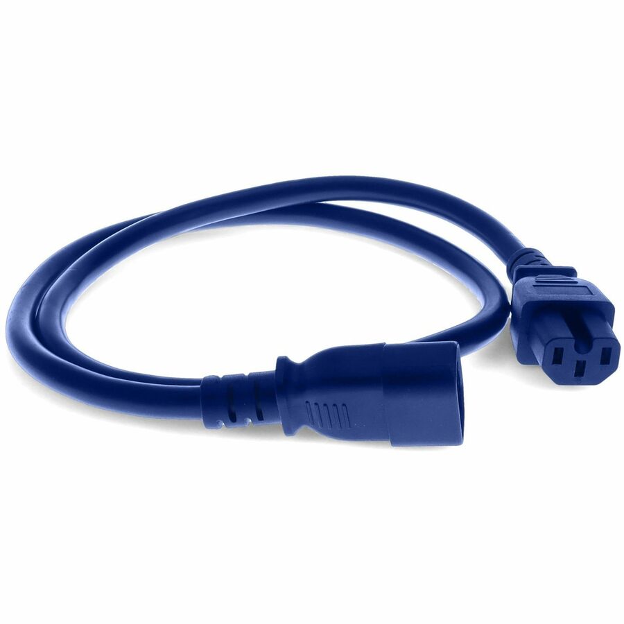 AddOn 6ft C14 Male to C15 Female 14AWG 100-250V Blue Power Cable